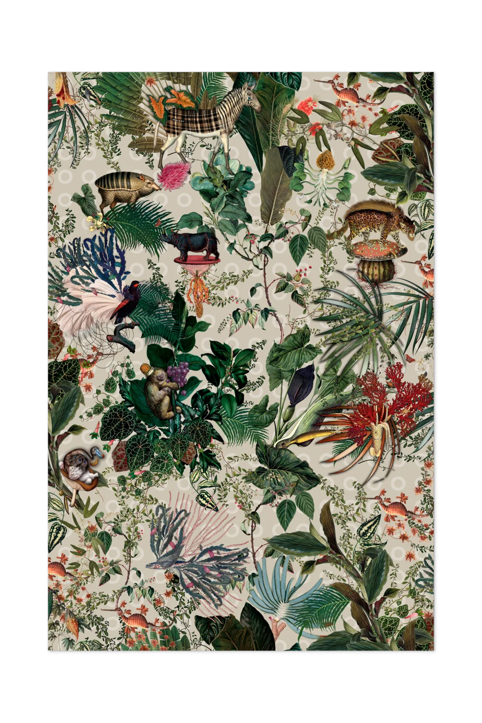 Carpet Menagerie of Extinct Animals Ivory 200x300